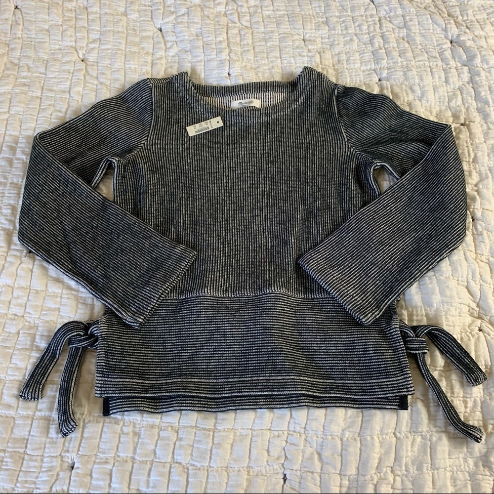NWT Madewell French Rib Side-Tie Pullover - Picture 6 of 13